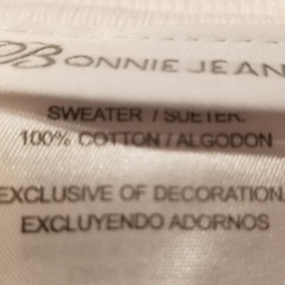 Girls' Bonnie Jean White Cropped Cardigan, Size M, EUC - Picture 8 of 10